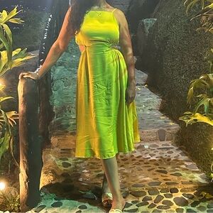 Vibrant Yellow Midi Dress